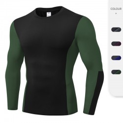 Men's PRO Fitness Quick-drying long-sleeved sports running fitness Wear High-elasticity Sweat-wicking Training Tight-fitting T-shirt 01508