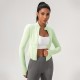 Women's yoga wear, long-sleeved tight-fitting zipper coat, slimming stand-up collar sports top, quick-drying running and fitness wear 52627