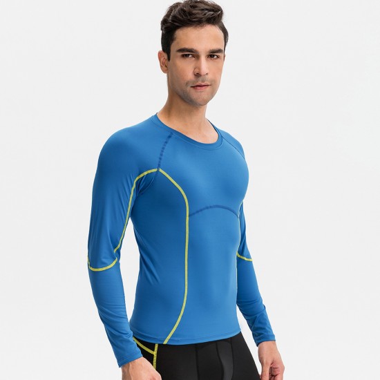 PRO Men's Fitness Long-sleeved Tight Quick-Drying Training Sportswear High-Elasticity Running Sweat-wicking T-shirt Top 01507