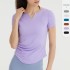 Spring and summer yoga short-sleeved women's slimming, quick-drying and breathable sports T-shirt with pleated slimming running and fitness top JY114