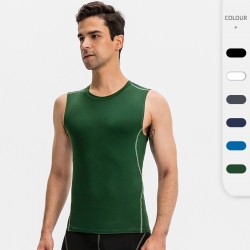 PRO Men's Fitness vest, high-elasticity Tight Training suit, Moisture-wicking, Quick-drying sports Top 01109