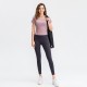 Women's fitness short-sleeved round-neck tight-fitting quick-drying sports T-shirt, elastic running high-waisted yoga wear top 02215 Women's fitness short-sleeved round-neck tight-fitting quick-drying sports T-shirt, elastic running high-waisted yoga wear top 02215