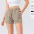 European and American loose sports shorts for women, high-waisted, quick-drying, form-fitting and hip-lifting fitness running shorts 42455