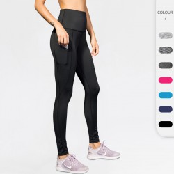 Women's ultra-high waist yoga pants with diagonal pockets, fitness running training, elastic quick-drying tight sports long pants 2060