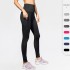 Women's ultra-high waist yoga pants with diagonal pockets, fitness running training, elastic quick-drying tight sports long pants 2060