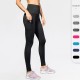 Women's ultra-high waist yoga pants with diagonal pockets, fitness running training, elastic quick-drying tight sports long pants 2060