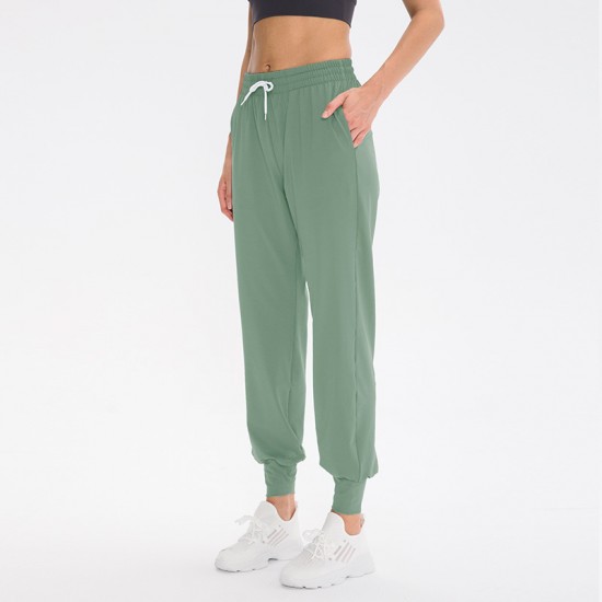 Women's drawstring running sports pants, loose fitness tight-fitting pants, casual bagged stretch yoga pants 12355 Women's drawstring running sports pants, loose fitness tight-fitting pants, casual bagged stretch yoga pants 12355