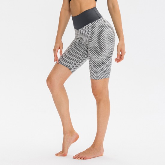 Female summer European and American hip-lifting yoga shorts Honeycomb peach hip quick-drying high-waists fitness exercise 5-point shorts 12423 Female summer European and American hip-lifting yoga shorts Honeycomb peach hip quick-drying high-waists fitness exercise 5-point shorts 12423