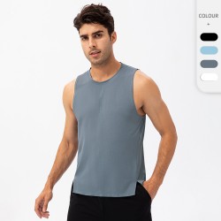 Men's Summer Fitness Loose Vest Quick-drying Breathable Basketball Running T-shirt Moisture Wicking Wide Shoulder Sports Vest 21113