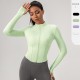 Women's yoga wear, long-sleeved tight-fitting zipper coat, slimming stand-up collar sports top, quick-drying running and fitness wear 52627